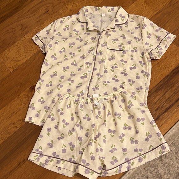 purple floral pajama set - Picture 5 of 11